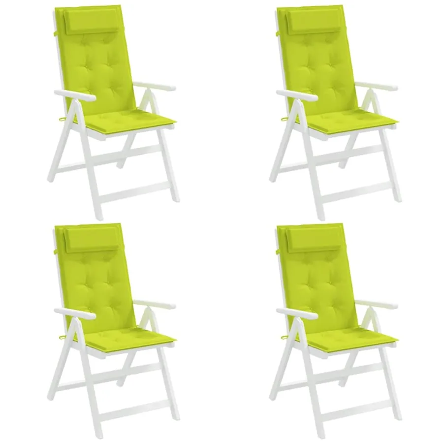 Coussins de chaise à dossier haut lot de 4 vert vif - 4
