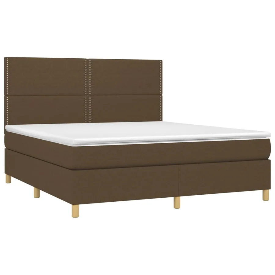 Sommier à lattes de lit matelas et LED Marron foncé 180x200cm - 3