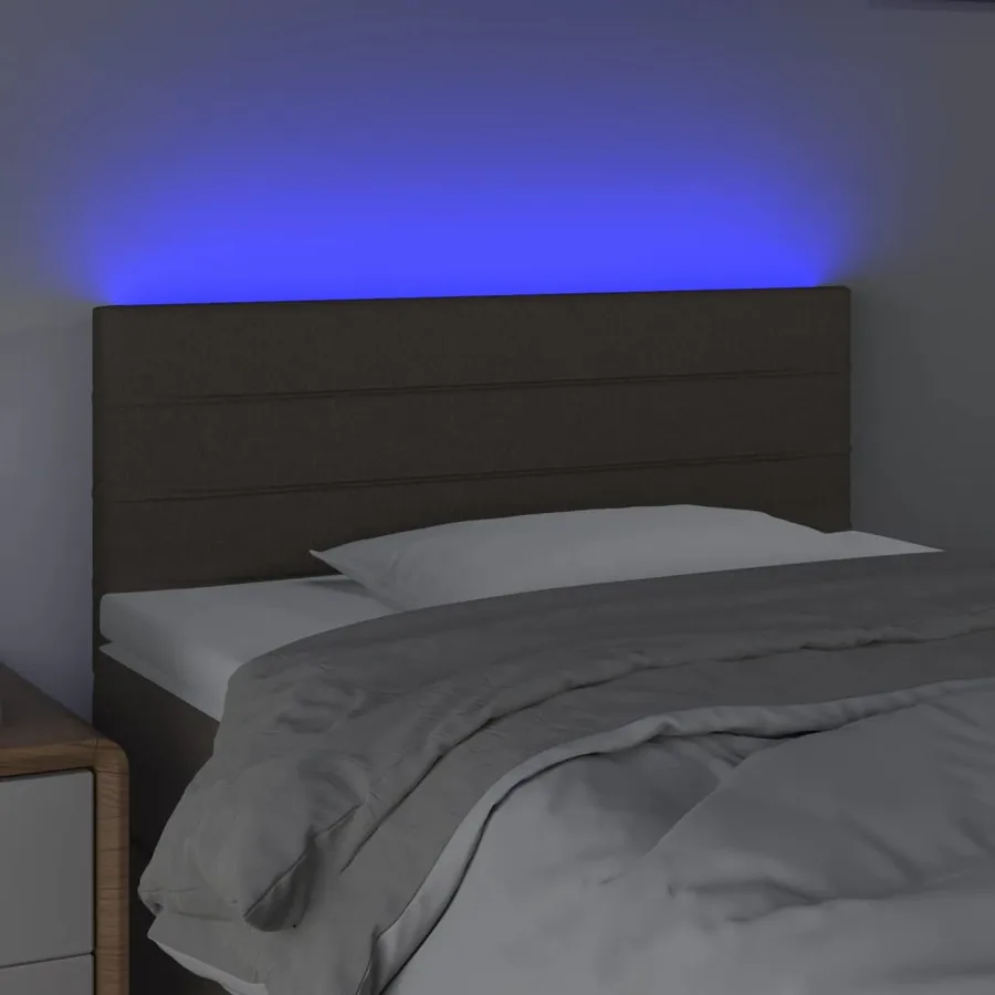 Tête de lit à LED Taupe 100x5x78/88 cm Tissu - 3