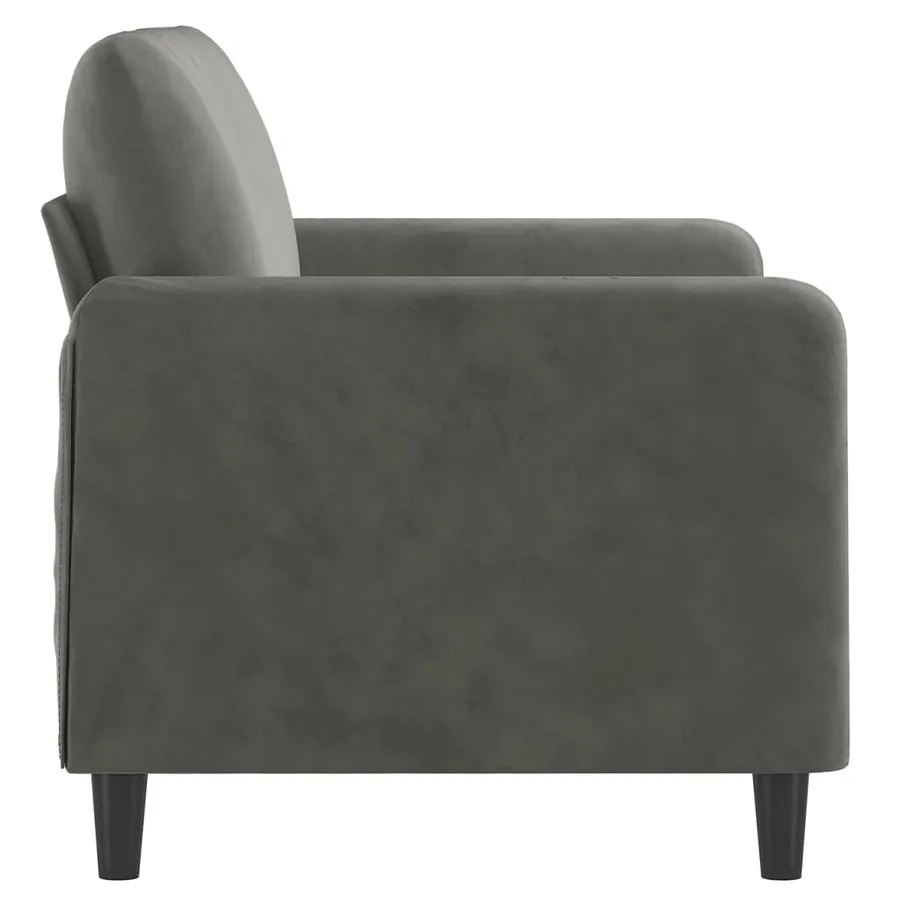 Canapé à 2 places Gris foncé 120 cm Velours - 4