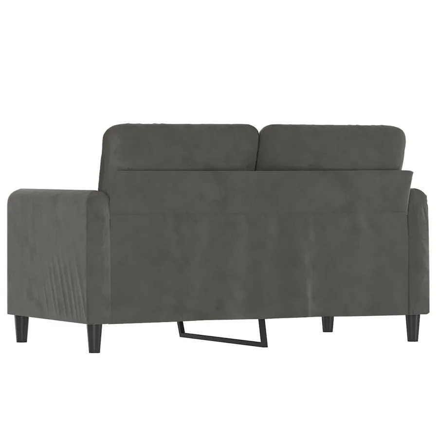 Canapé à 2 places Gris foncé 120 cm Velours - 5