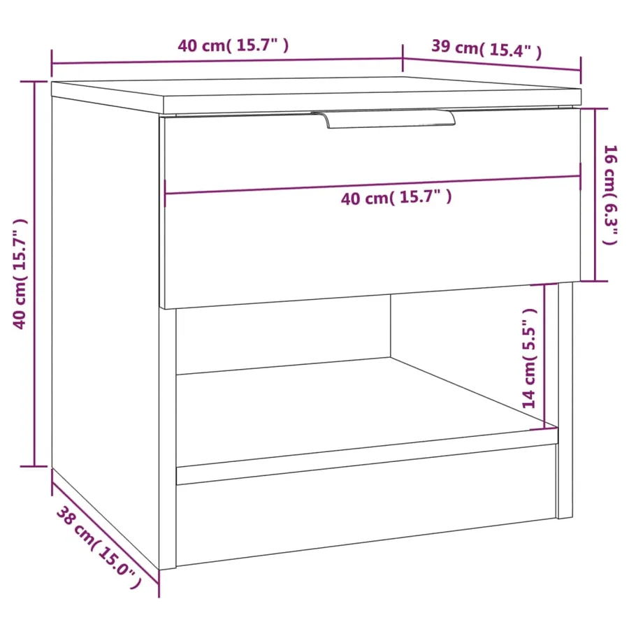 Tables de chevet 2 pcs Sonoma gris Bois d'ingénierie - 7