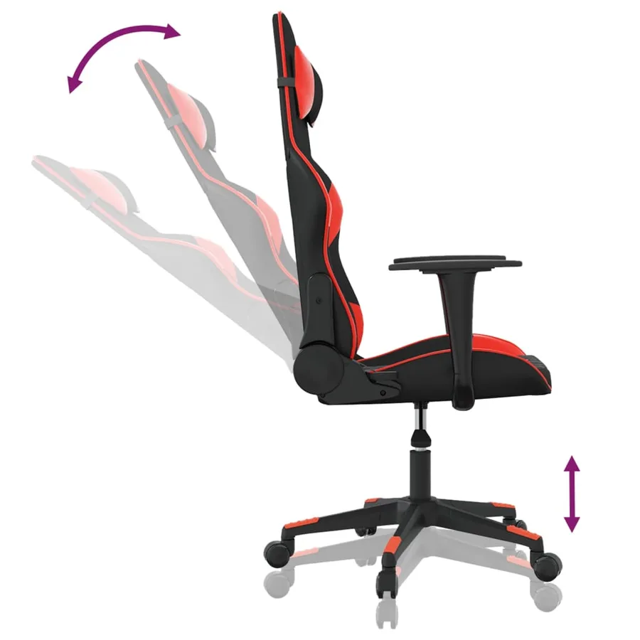 Chaise de jeu de massage Noir et rouge Similicuir - 6