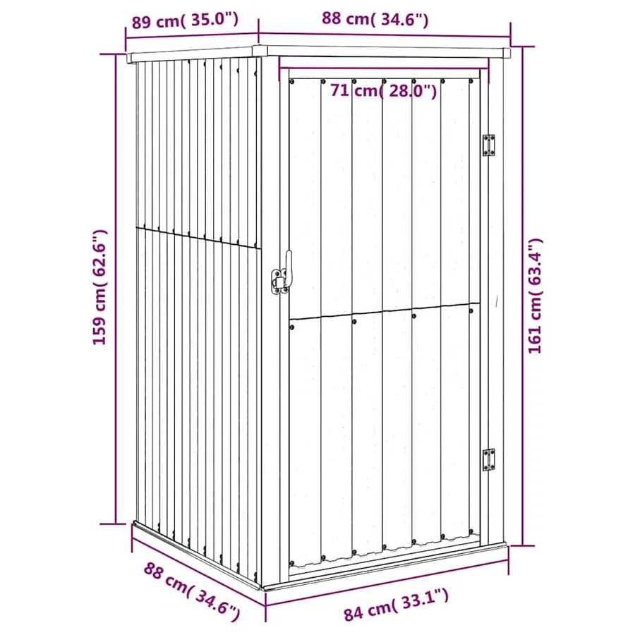 Abri à outils de jardin marron 88x89x161 cm acier galvanisé - 8