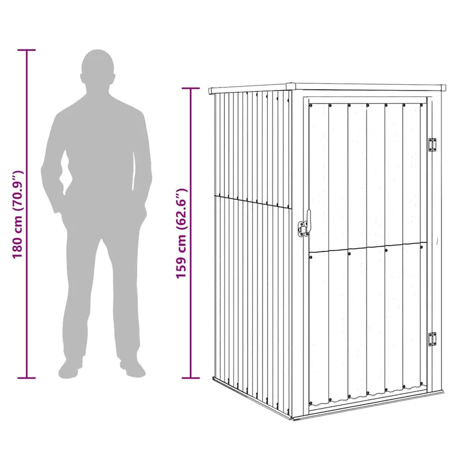 Abri à outils de jardin marron 88x89x161 cm acier galvanisé - 9