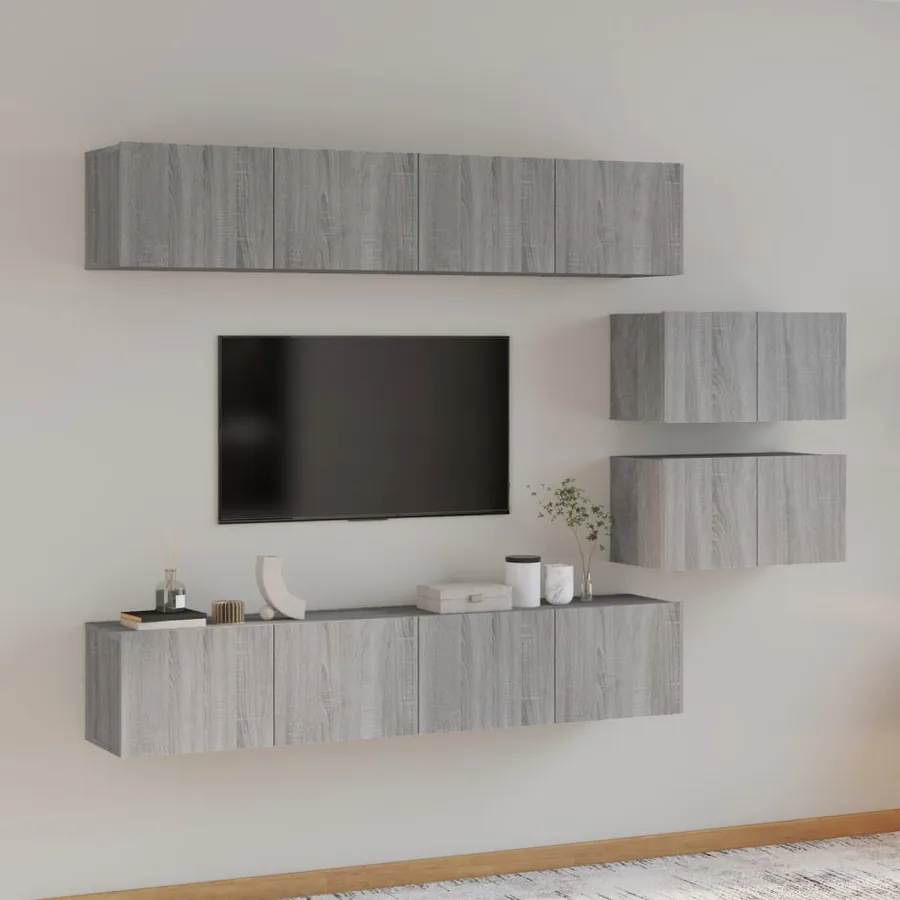 Ensemble de meubles TV 6 pcs Sonoma gris Bois d'ingénierie