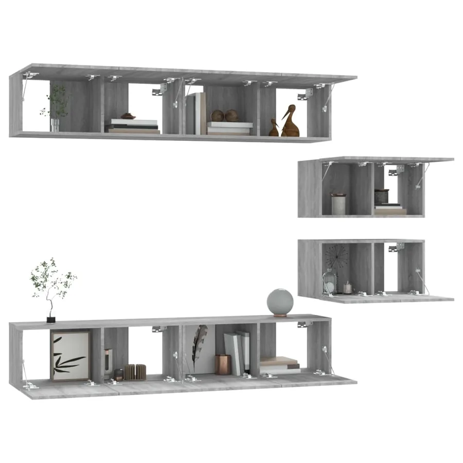 Ensemble de meubles TV 6 pcs Sonoma gris Bois d'ingénierie - 7