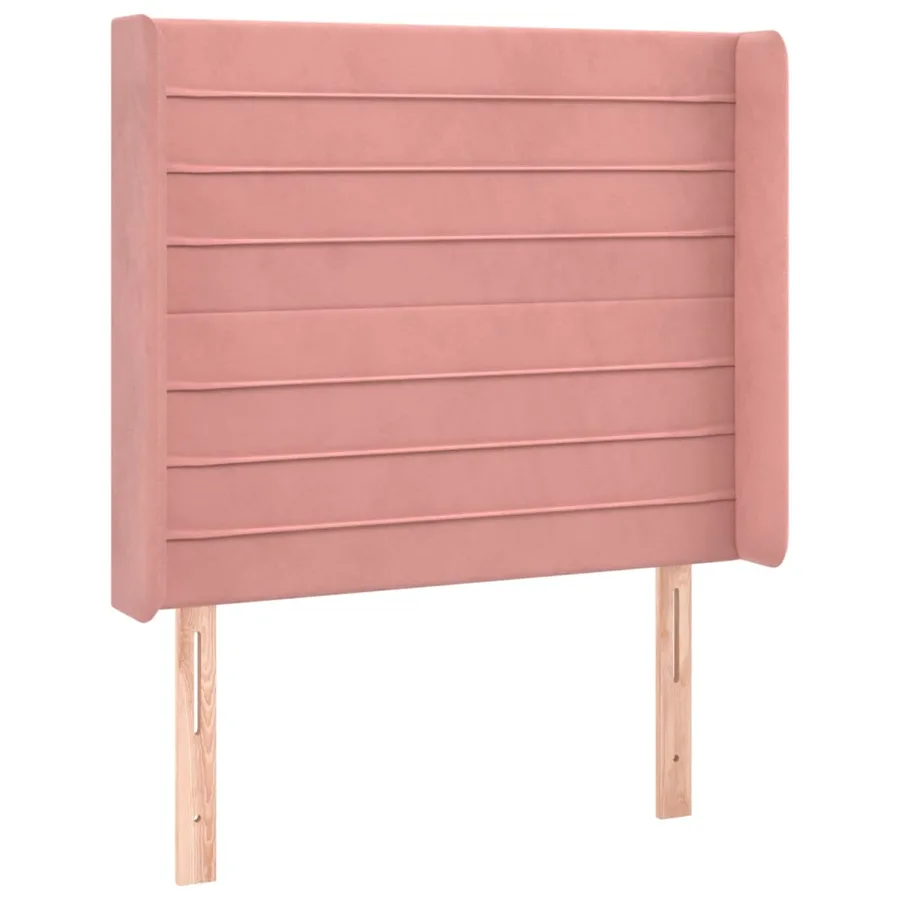 Sommier à lattes de lit matelas et LED Rose 100x200 cm Velours - 7