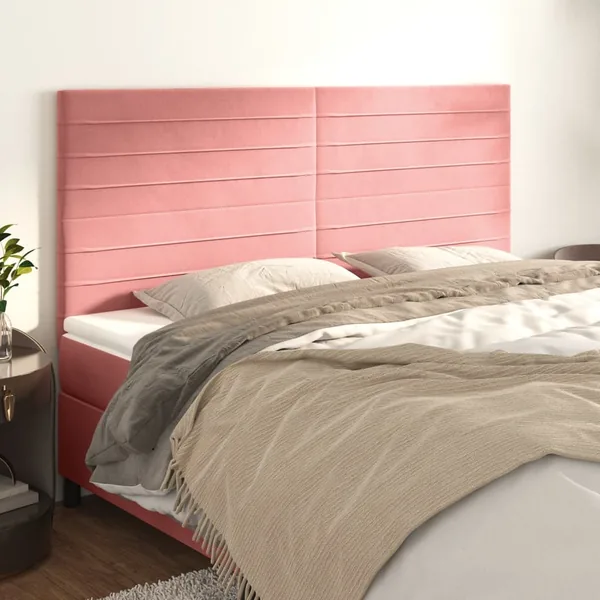 Tête de lit Rose 200x5x118/128 cm Velours