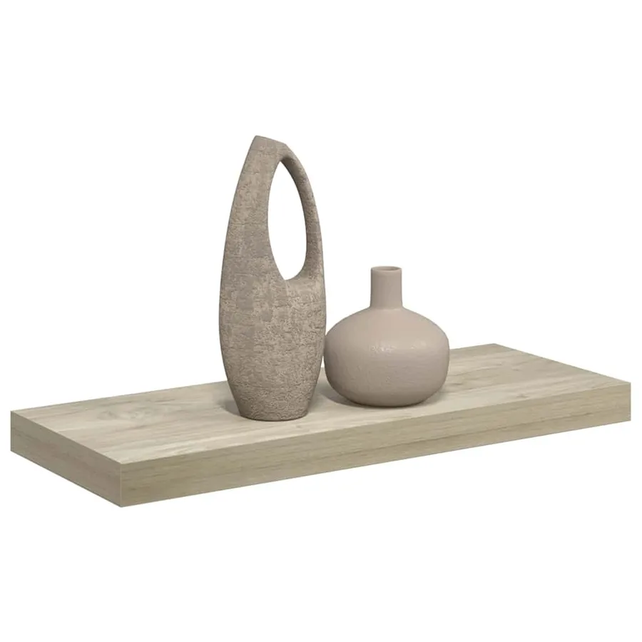 Étagère flottante murale chêne 60x23,5x3,8 cm MDF - 5