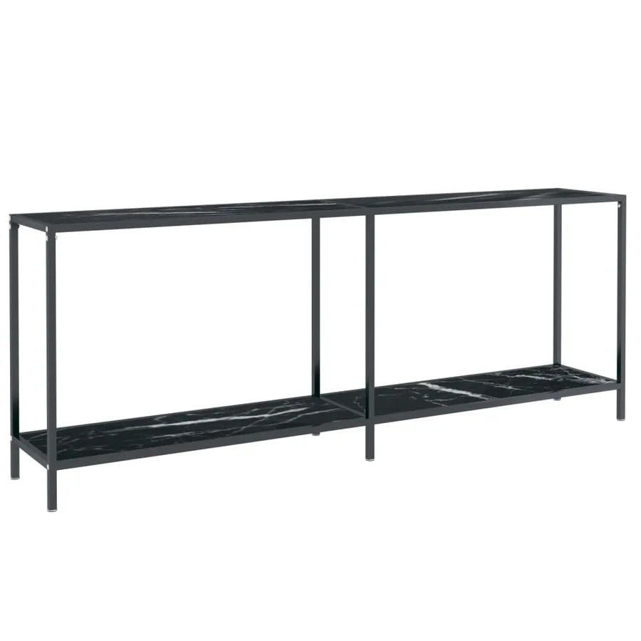 Table console Noir 200x35x75,5 cm Verre trempé - 2