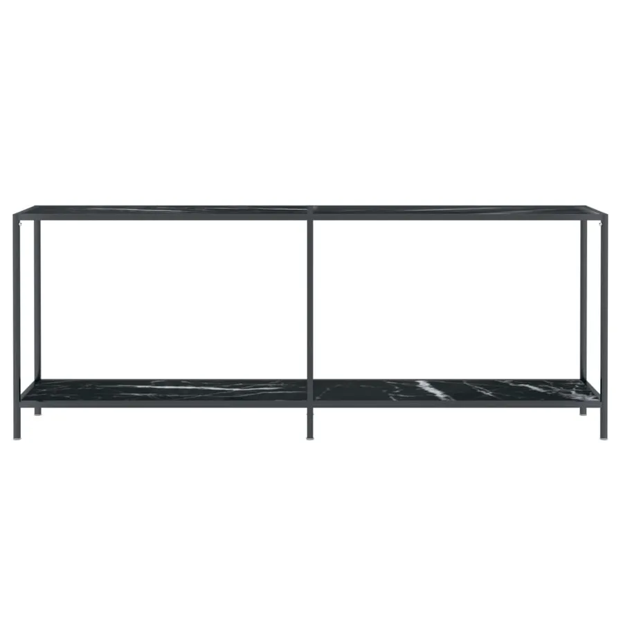 Table console Noir 200x35x75,5 cm Verre trempé - 3
