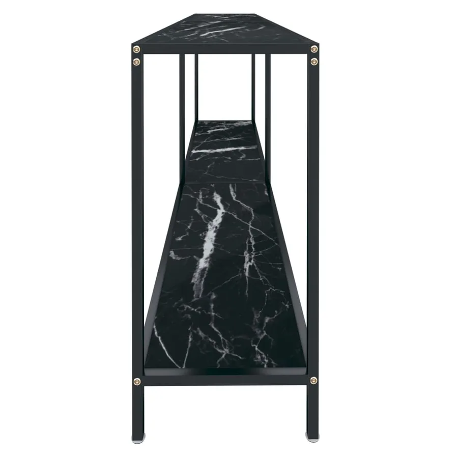Table console Noir 200x35x75,5 cm Verre trempé - 4
