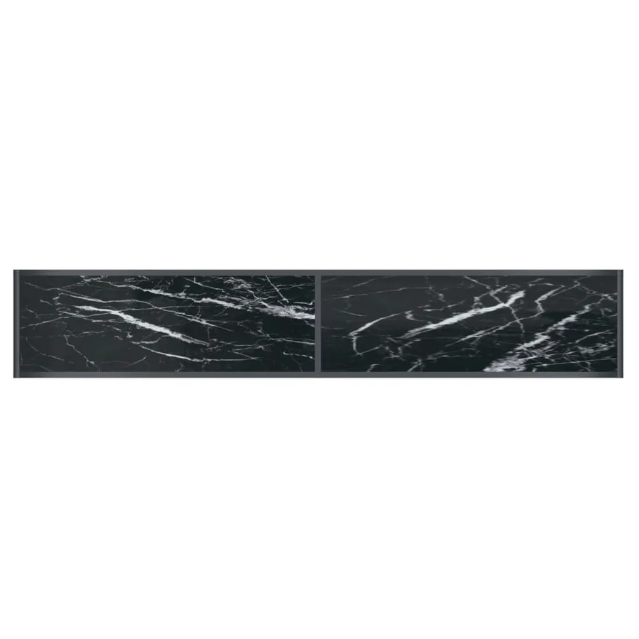 Table console Noir 200x35x75,5 cm Verre trempé - 5