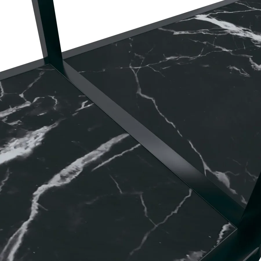 Table console Noir 200x35x75,5 cm Verre trempé - 6