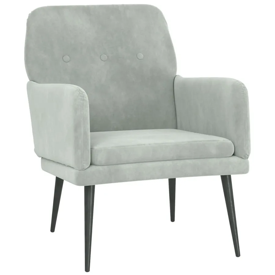 Fauteuil Gris clair 62x79x79 cm Velours - 2