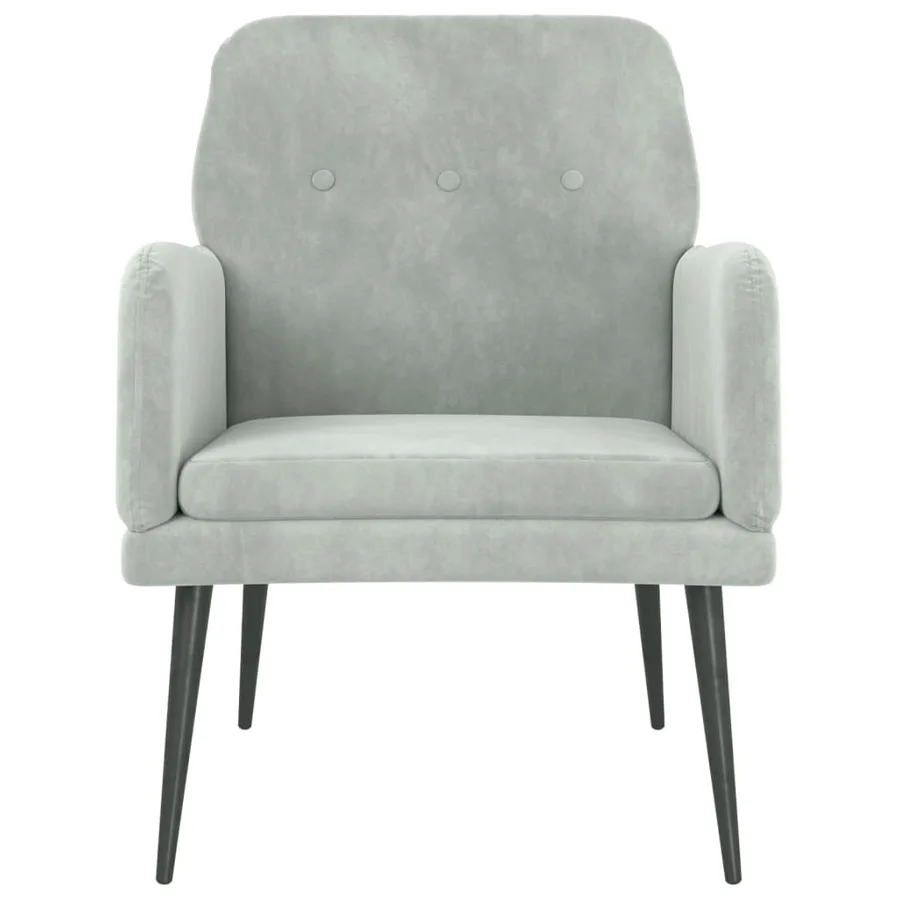 Fauteuil Gris clair 62x79x79 cm Velours - 3
