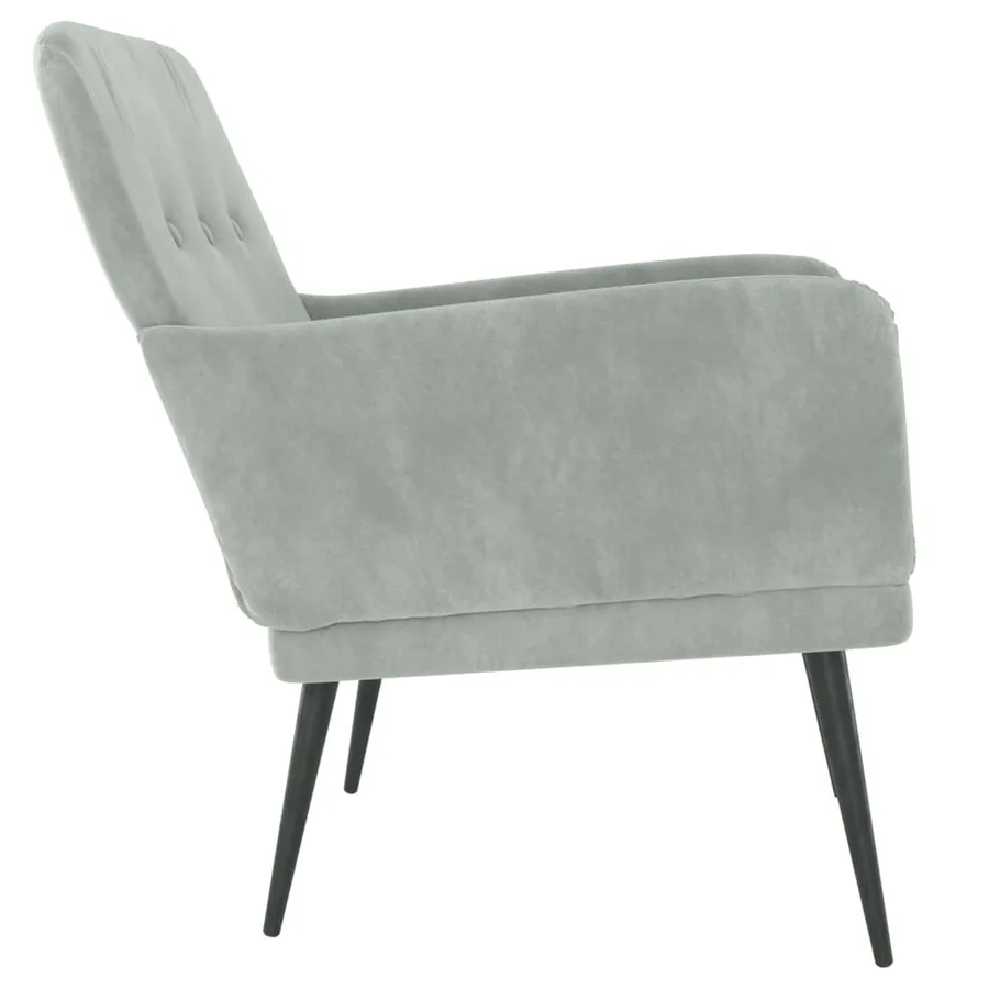 Fauteuil Gris clair 62x79x79 cm Velours - 4