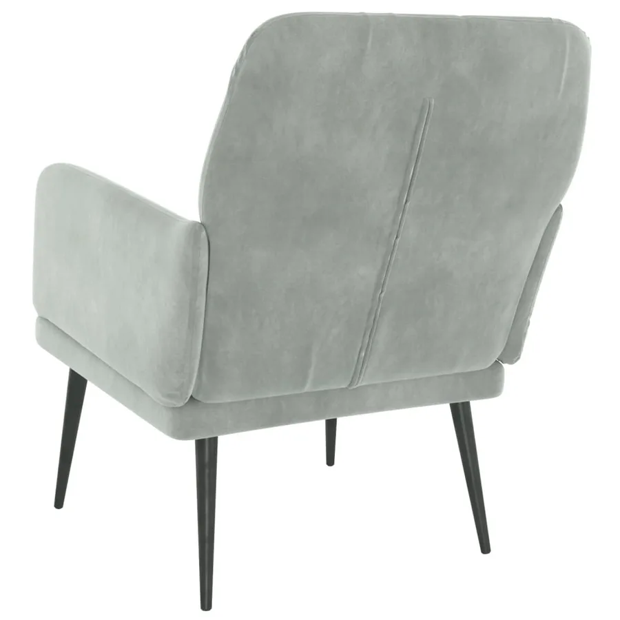 Fauteuil Gris clair 62x79x79 cm Velours - 5