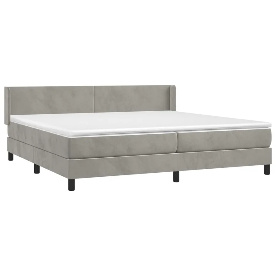 Sommier à lattes de lit et matelas Gris clair 200x200cm Velours - 3