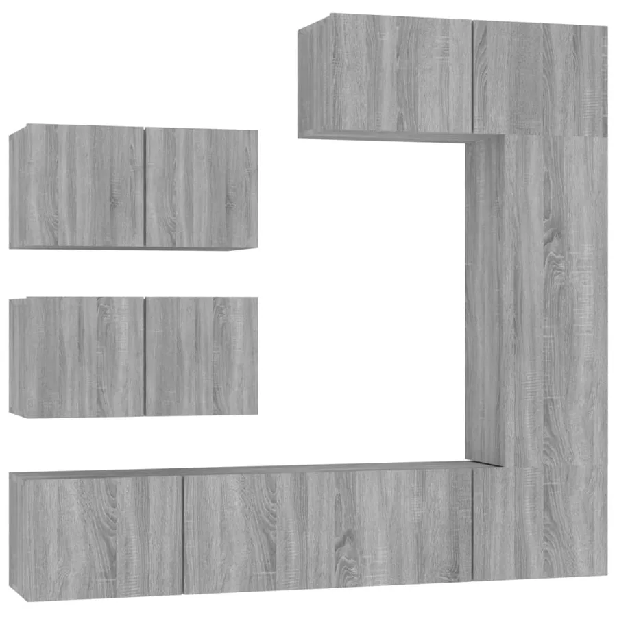 Ensemble de meubles TV 6 pcs Sonoma gris Bois d'ingénierie - 2
