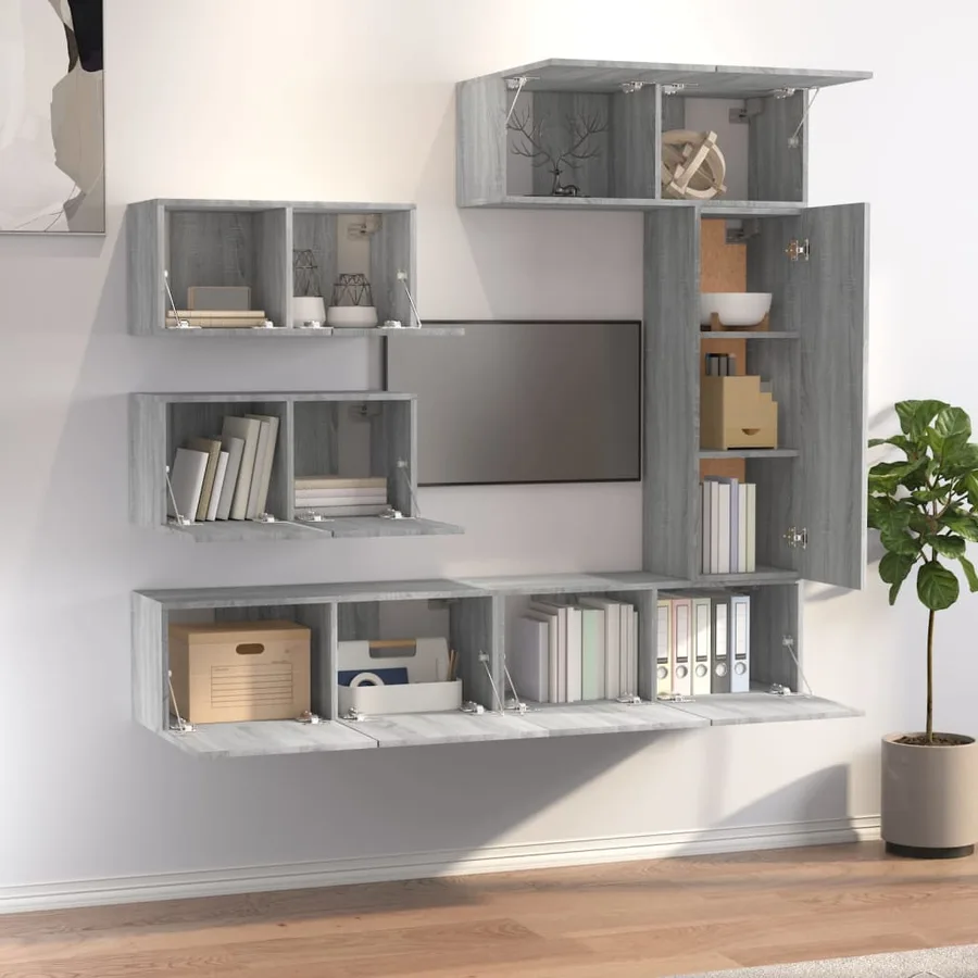 Ensemble de meubles TV 6 pcs Sonoma gris Bois d'ingénierie - 3