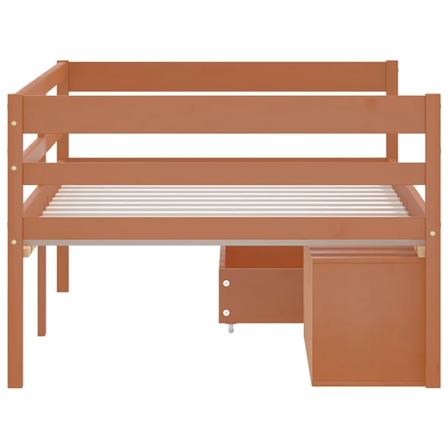 Cadre de lit avec rangement sans matelas marron miel 90x200 cm - 5