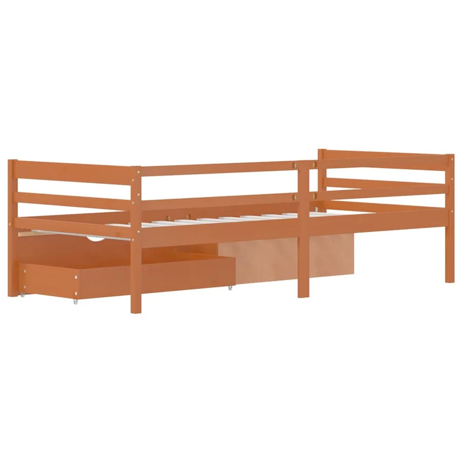 Cadre de lit avec rangement sans matelas marron miel 90x200 cm - 6