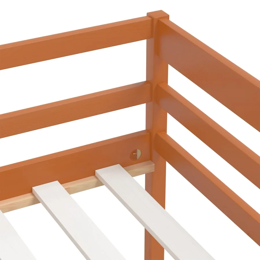 Cadre de lit avec rangement sans matelas marron miel 90x200 cm - 8