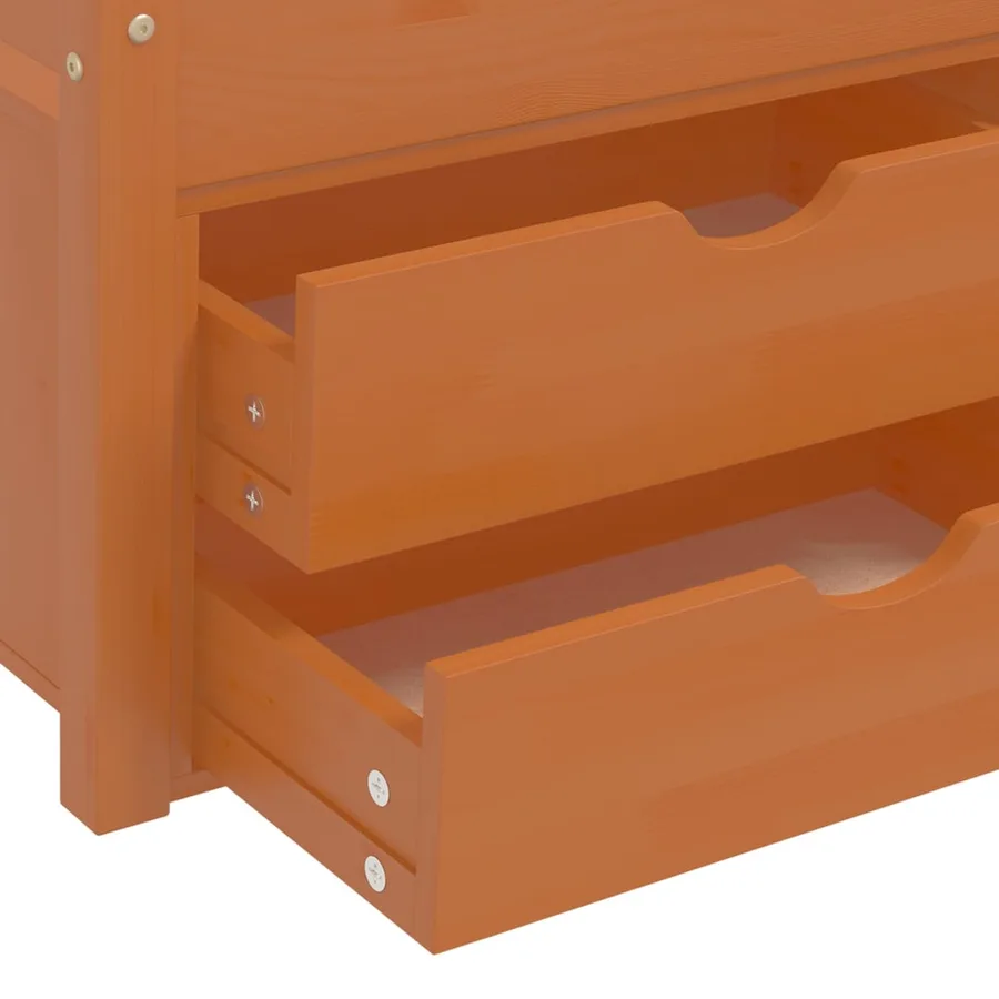 Cadre de lit avec rangement sans matelas marron miel 90x200 cm - 9