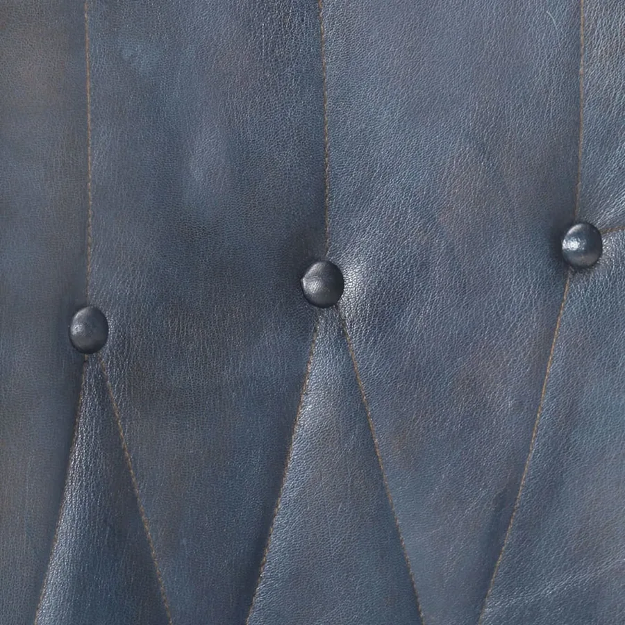 Chaise à oreilles Gris Cuir véritable - 6