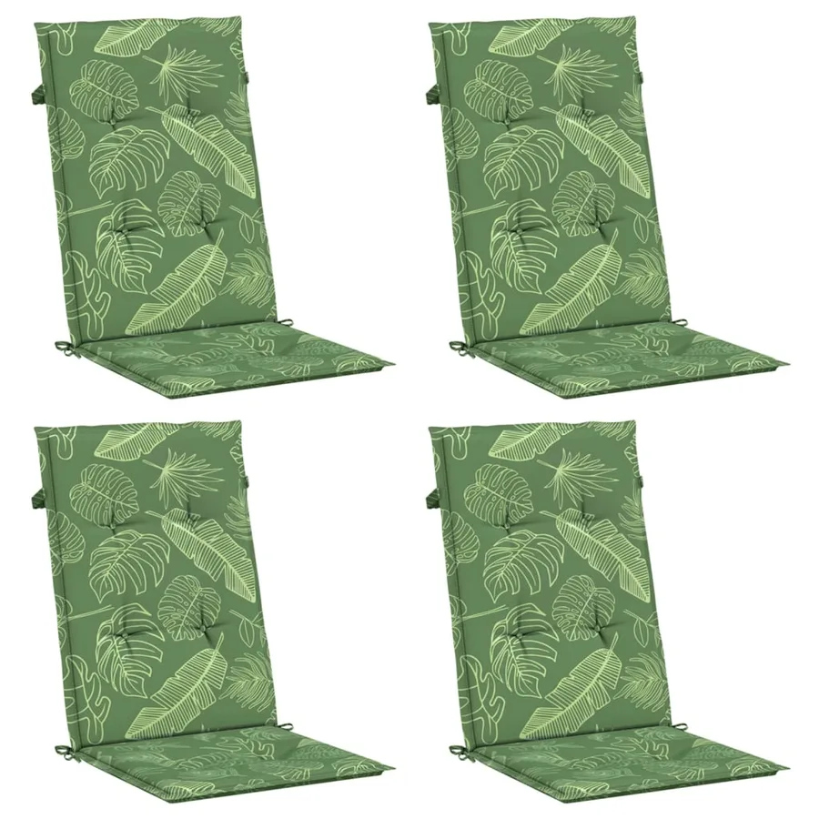 Coussins de chaise à dossier haut lot de 4 modèle de feuille - 3
