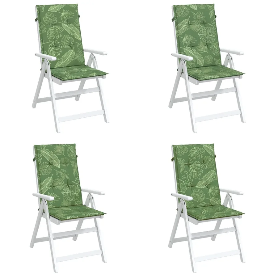 Coussins de chaise à dossier haut lot de 4 modèle de feuille - 4