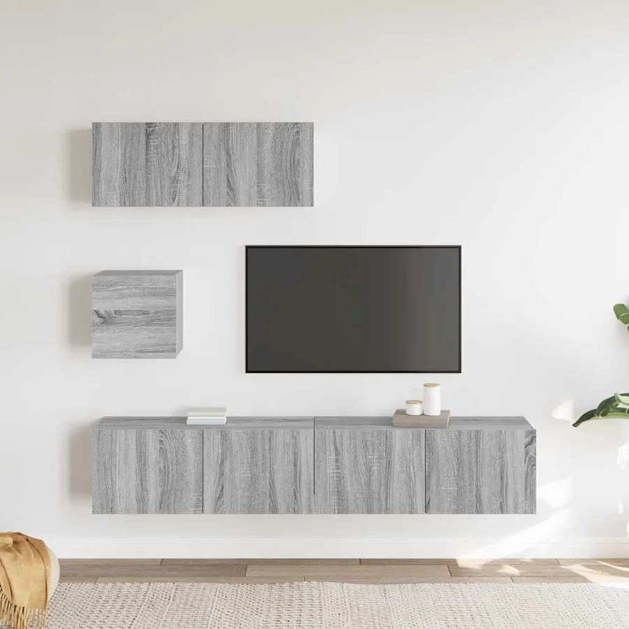 Ensemble de meubles TV 4 pcs Sonoma gris Bois d'ingénierie - 3