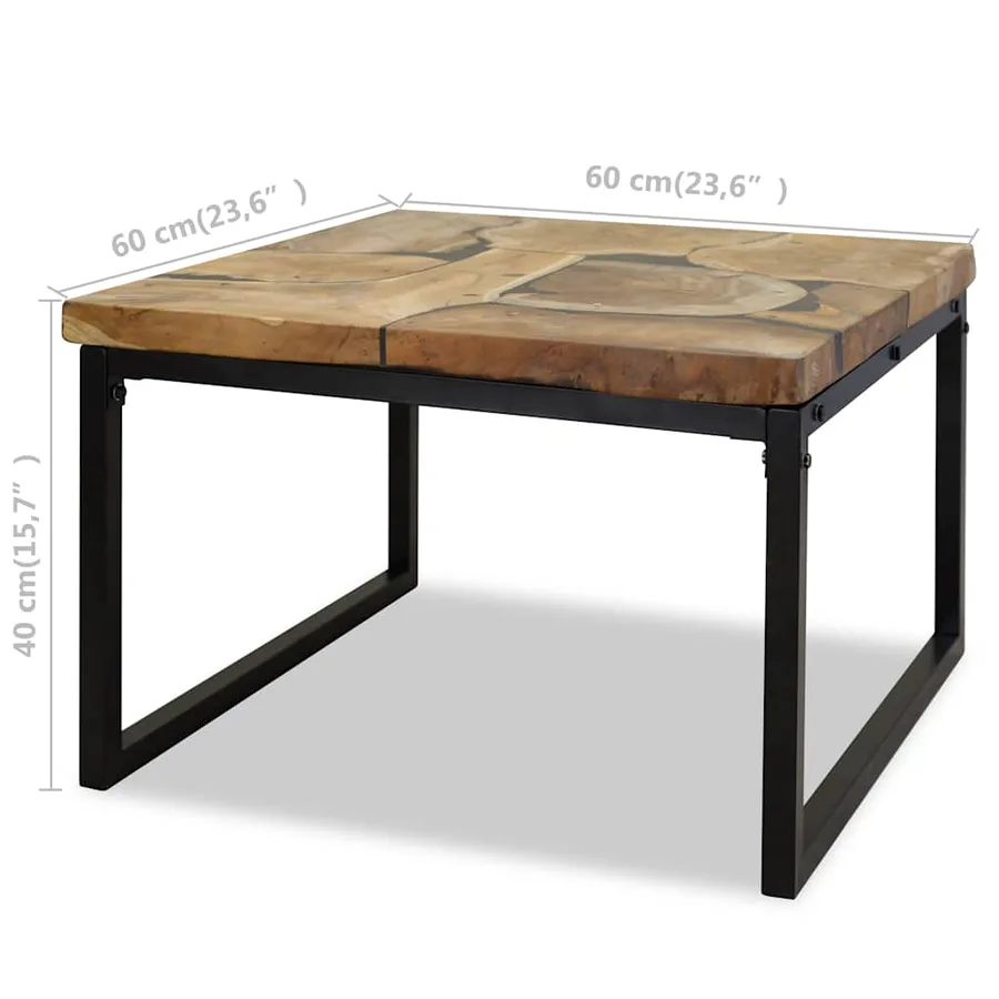 Table basse Teck Résine 60x60x40 cm - 11