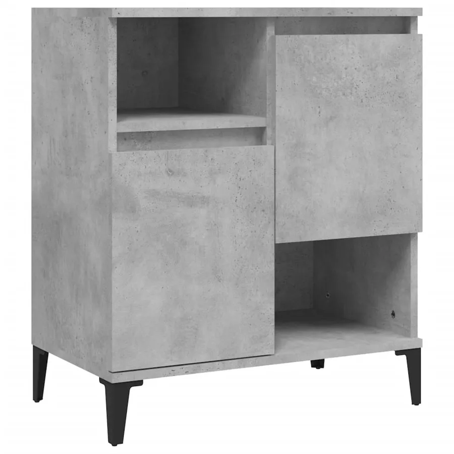 Buffets 3 pcs gris béton 60x35x70 cm bois d'ingénierie - 5