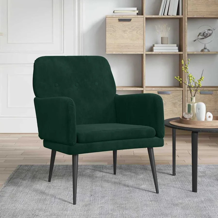 Fauteuil Vert foncé 62x79x79 cm Velours