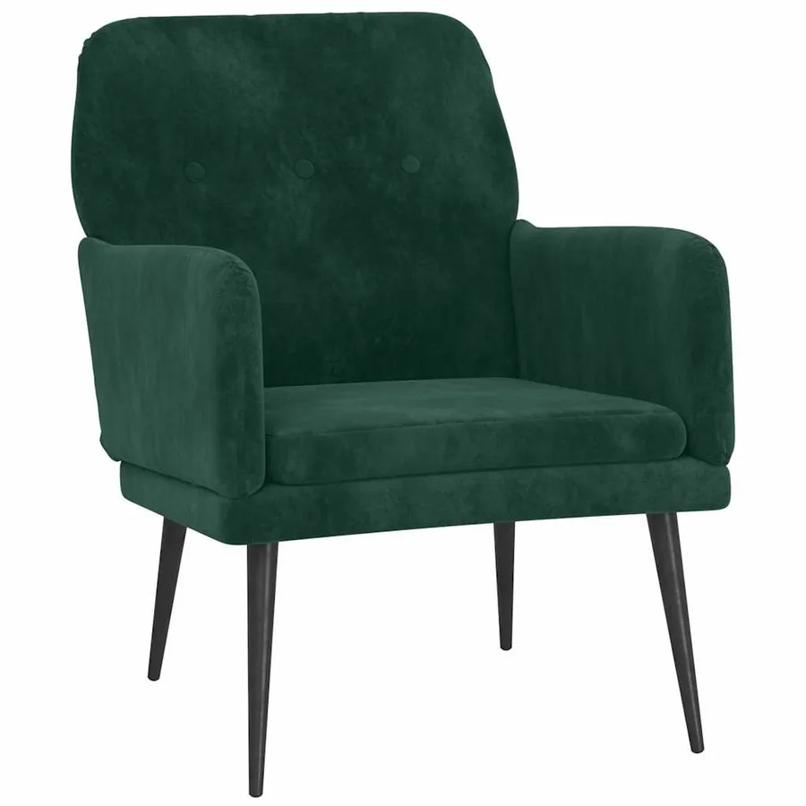 Fauteuil Vert foncé 62x79x79 cm Velours - 2