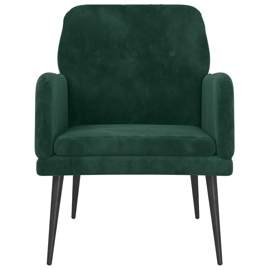 Fauteuil Vert foncé 62x79x79 cm Velours - 3