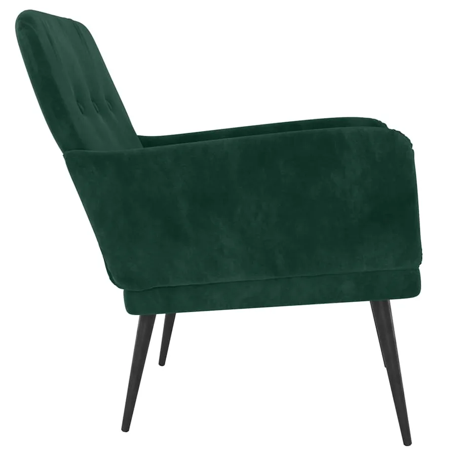 Fauteuil Vert foncé 62x79x79 cm Velours - 4