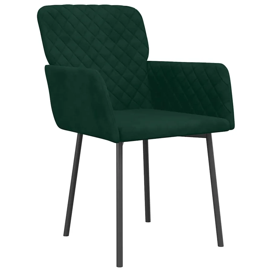 Chaises à manger lot de 2 Vert foncé Velours - 3