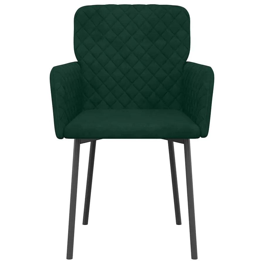 Chaises à manger lot de 2 Vert foncé Velours - 4