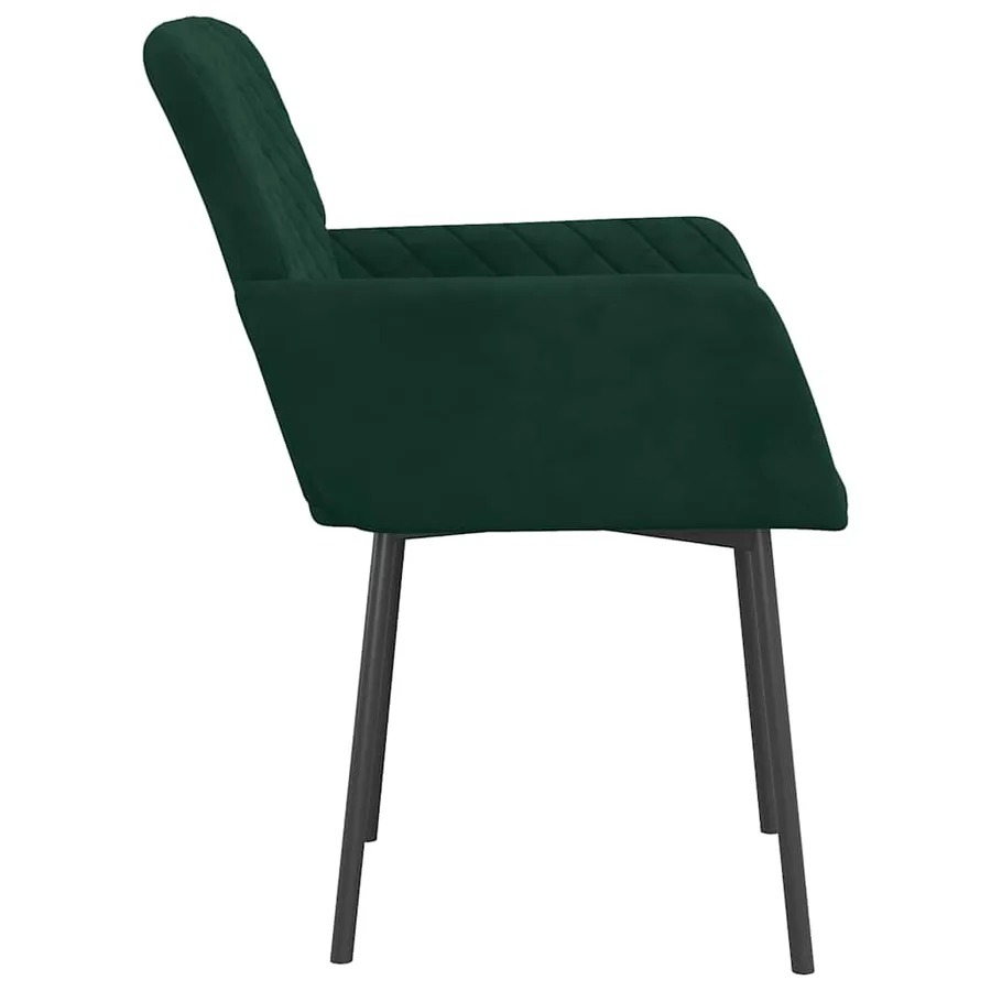 Chaises à manger lot de 2 Vert foncé Velours - 5