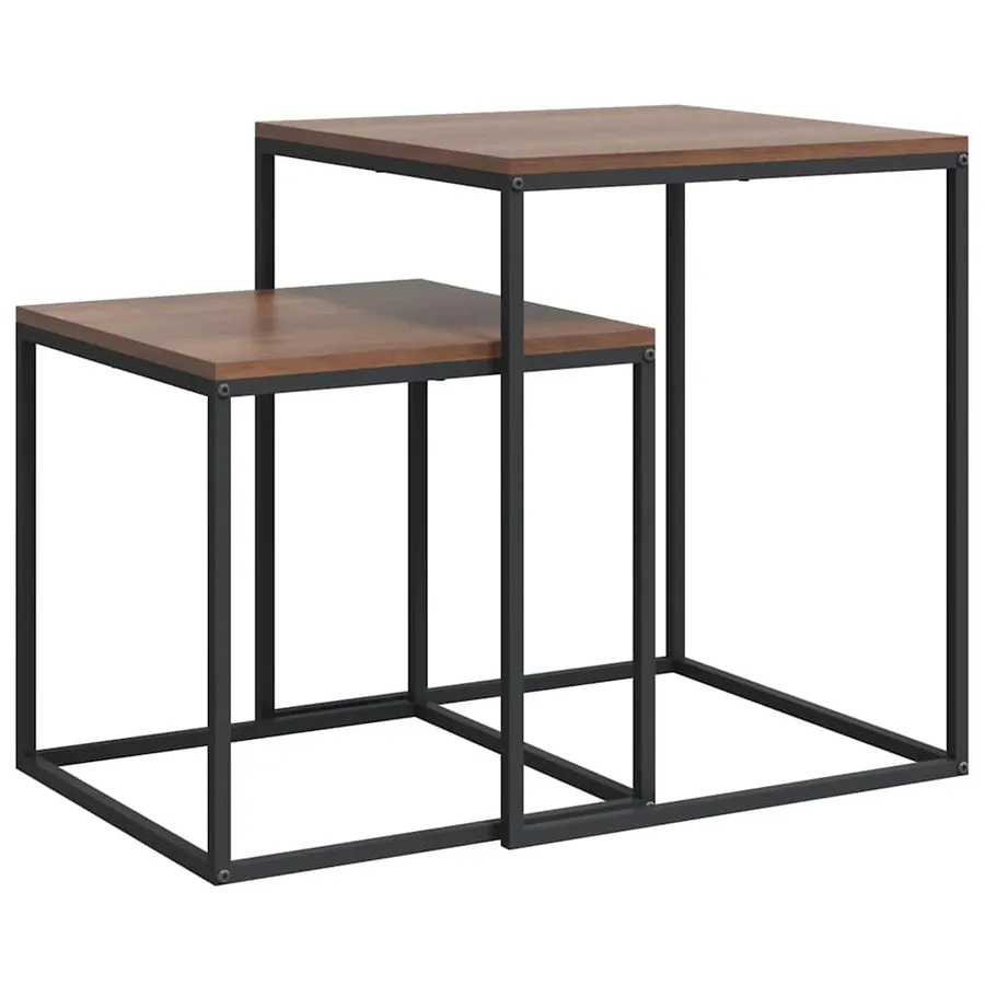 Ensemble de table basse 2 pcs Bois d'ingénierie et métal - 2
