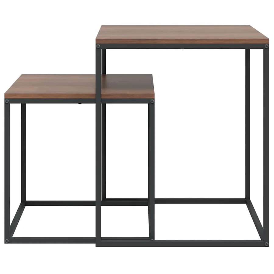 Ensemble de table basse 2 pcs Bois d'ingénierie et métal - 4
