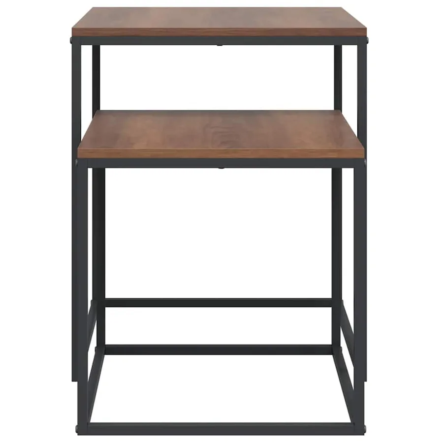 Ensemble de table basse 2 pcs Bois d'ingénierie et métal - 5