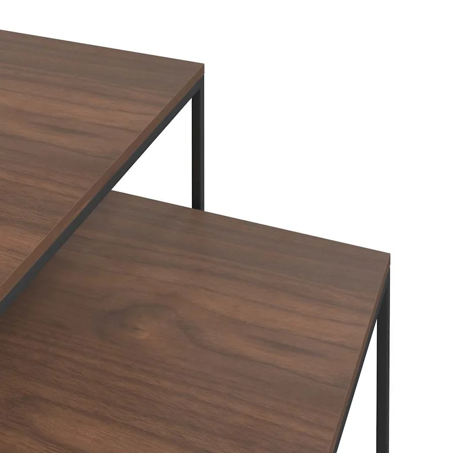 Ensemble de table basse 2 pcs Bois d'ingénierie et métal - 8