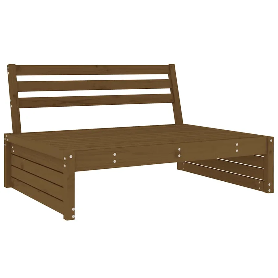 Canapé central 120x80 cm marron miel bois de pin massif - 4