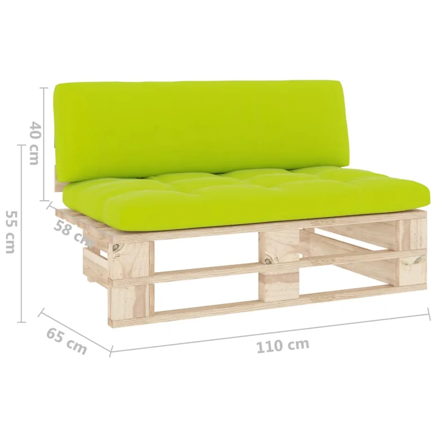 Canapé central palette de jardin bois de pin imprégné - 6