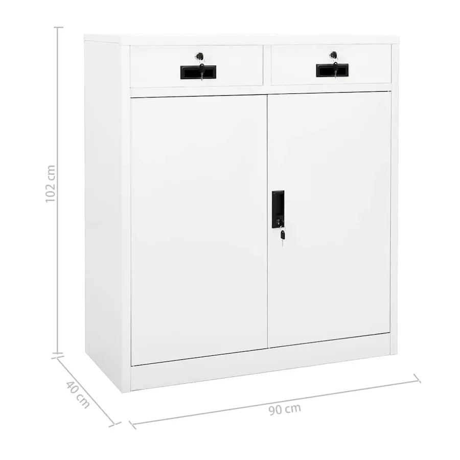 Armoire de bureau Blanc 90x40x102 cm Acier - 11